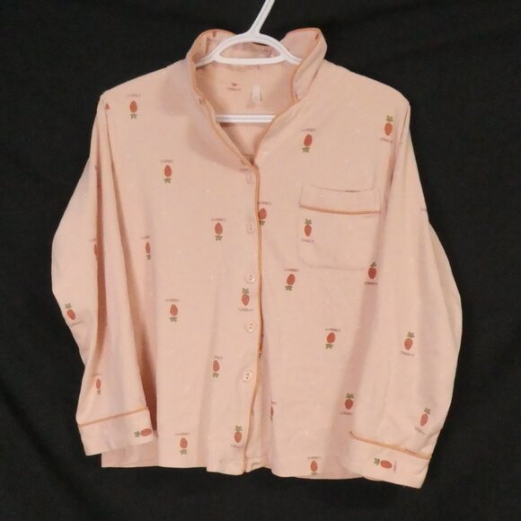 Unbranded | medium | Charming Carrot Pattern Long Sleeve Pajama Top W/ Pocket - Picture 1 of 14